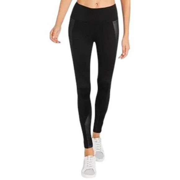 BCBGMAXAZRIA Medium Ankle Leggings with inlaid Mesh & Ankle Cutouts Black - Picture 2 of 15